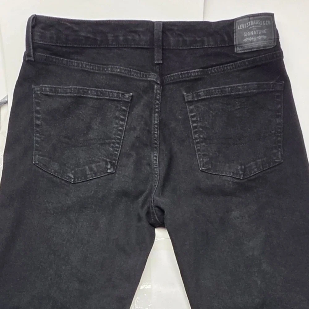 Levi Strauss Signature Mens Straight Fit Black Jeans 36x34 58988-0071